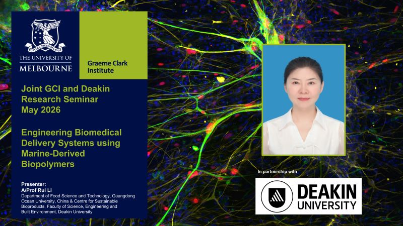Image for Joint GCI & Deakin Seminar May 2026: Engineering Biomedical Delivery Systems using Marine-Derived Biopolymers 